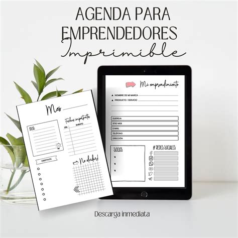 Agenda Perpetua Planificador Para Negocio Agenda Para Emprendedores