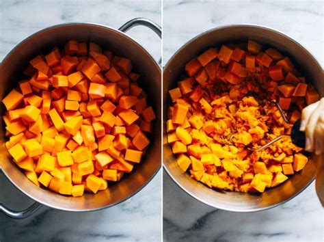 Butternut Squash And Sweet Potato Casserole With Pecan Crumble Making