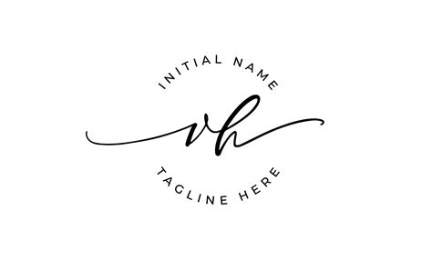 Vh Initial Handwritten Logo Handwriting Graphic By Smartworkstudio