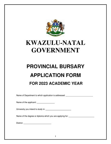 Kwazulu Natal Government Bursary Application Form 2023 Kwazulu Natal