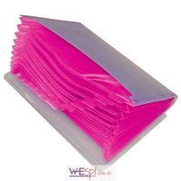 Wespi Atacado Pasta Sanfonada Plastica A Divisoes Cristal Rosa