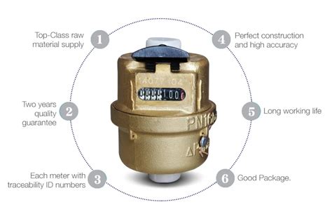 Piston Liquid Sealed Water Meter Brass Material For Cold Or Hot Water