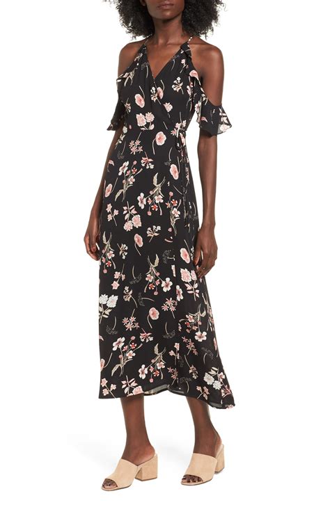 Floral Cold Shoulder Midi Dress Nordstrom