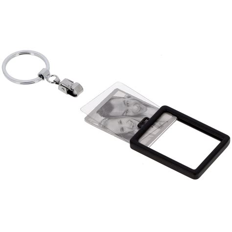 Porte clef photo DEKNUDT rectangle Métal Noir Pour photo 3 5x4 5cm