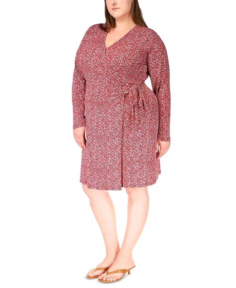 Michael Kors Plus Size Printed Faux Wrap Dress Macys