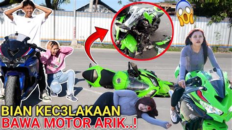 BIAN KECELAK4ANNEKAT NAIK MOTOR SPORT NYA ARIK ARIK MARAH BESAR