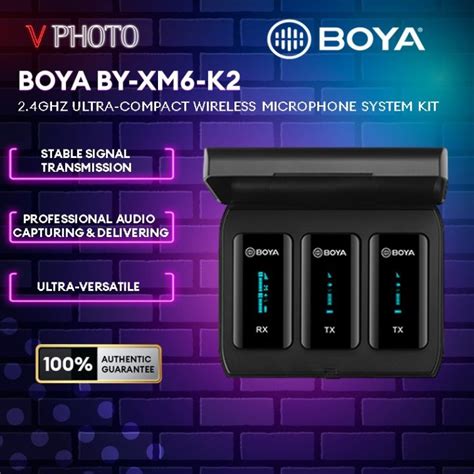 BOYA BY-XM6-K2 2.4GHz ULTRA COMPACT WIRELESS MICROPHONE SYSTEM KIT | Lazada
