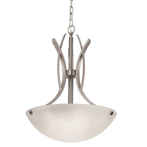 Portfolio Lebach 17 In W Brushed Nickel Pendant Light With Frosted