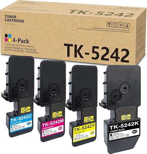 Amazon TK 5242 TK5242 4 Pack Toner NUC Compatible TK5242K