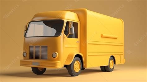 A Yellow Delivery Truck On A Yellow Powerpoint Background For Free