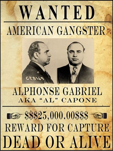 Al Capone Vintage Gangster Wanted Poster Canvas Print By Posterbobs