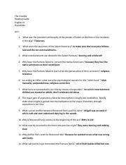 Copy Of The Crucible Questions Docx The Crucible Reading Guide