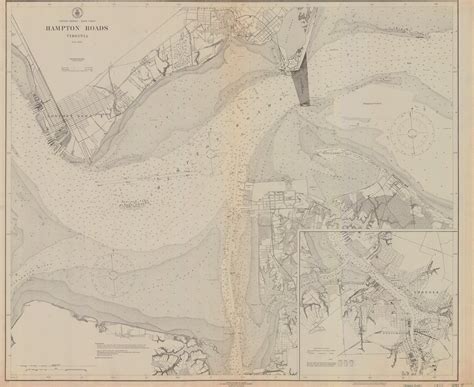 Hampton Roads 1919 Old Map Nautical Chart Ac Harbors 400 Virginia Old Maps