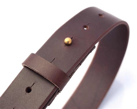 Ceinture marron foncé en cuir anti allergie car sans boucle larg 3