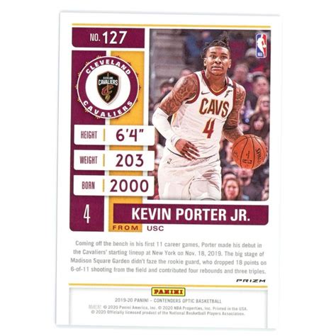 Rc Kevin Porter Jr Contenders Optic Red Prizm Rc