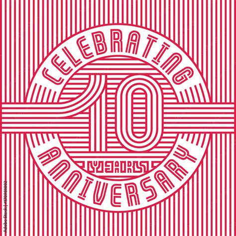 10 years anniversary logo. Vector and illustration. Line art ...