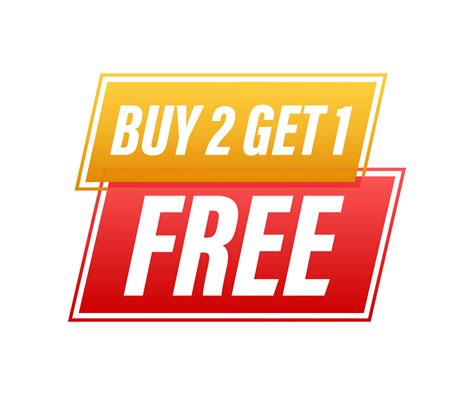 Buy 2 Get 1 Free Sale Tag Banner Design Template Vector Stock