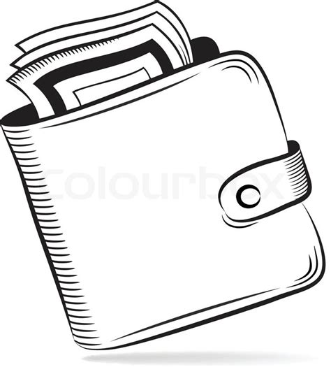 Black And White Wallet Icon