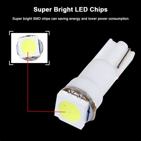 Pcs White T Led Side Marker Light Bulb Smd Chips T Light Bulbs