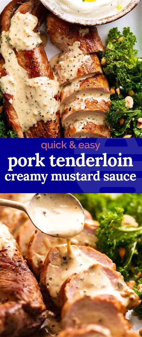 Pork Tenderloin With Creamy Mustard Sauce On It