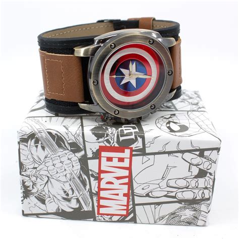 Captain America Shield Watch With Dual Fasten Adjustable Strap