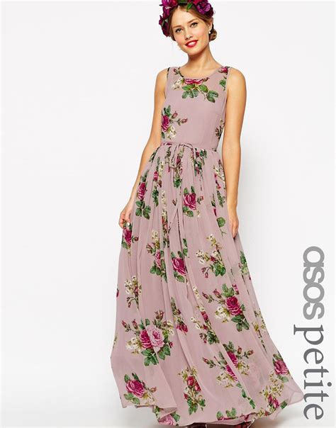 Lyst Asos Wedding Super Full Maxi Dress In Floral Print In Pink