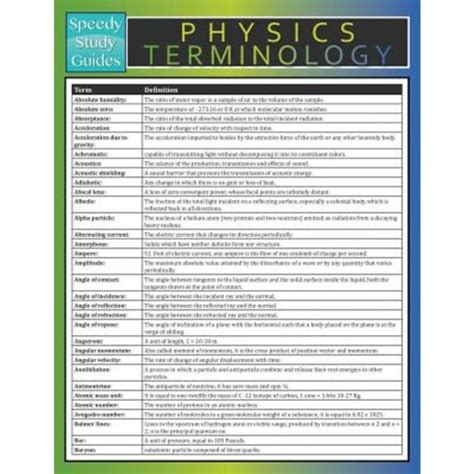 Physics Terminology Speedy Study Guide Paperback Speedy Publishing