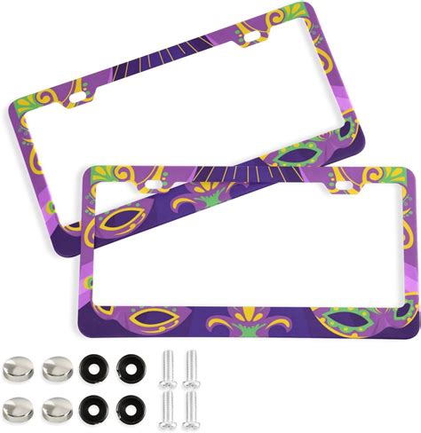 Wellsay Mardi Gras License Plate Frames Decorative License Plate