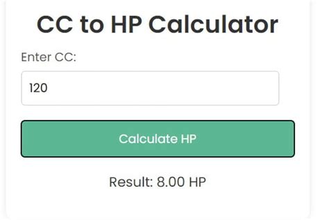 Cc To Hp Conversion Toolsed