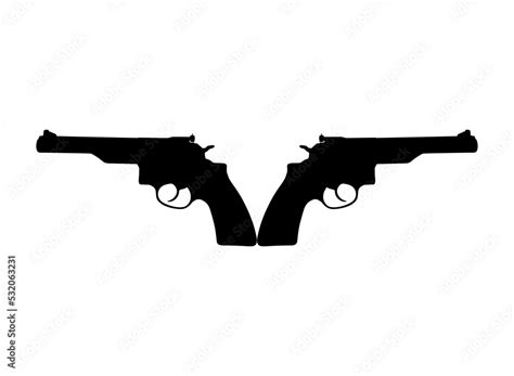 Silhouette of Double Gun (Pistol) for Logo, Pictogram, Website or ...