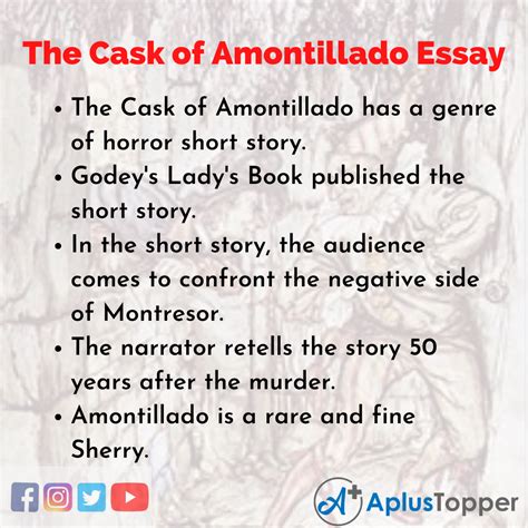 The Cask of Amontillado Essay | Essay on the Cask of Amontillado for Students and Children in ...