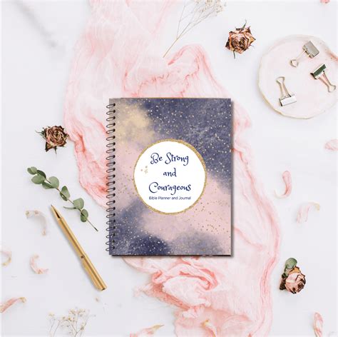 Be Strong And Courageous Pink Moon Journals