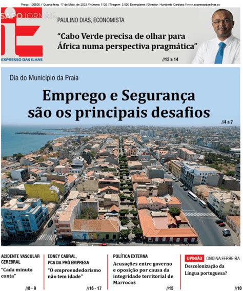 Expresso Das Ilhas Mai Jornais E Revistas Sapo Pt