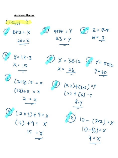 Algebra Answer | PDF