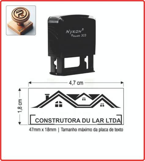 Carimbo Autom Tico Nykon Power Black Preto X Mm Recife Carimbos