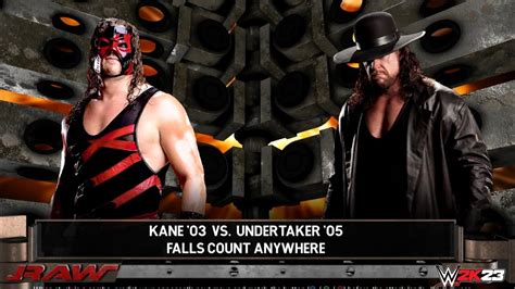 Full Match Undertaker 05 Vs Kane 03 Falls Count Anywhere Raw WWE