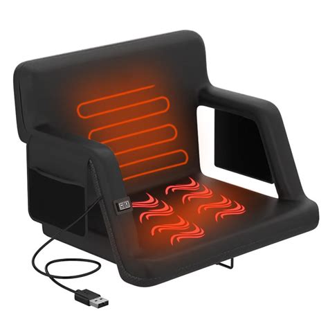 Wide Heated Massage Stadium Seat with Back & Arm Support,Foldable ...