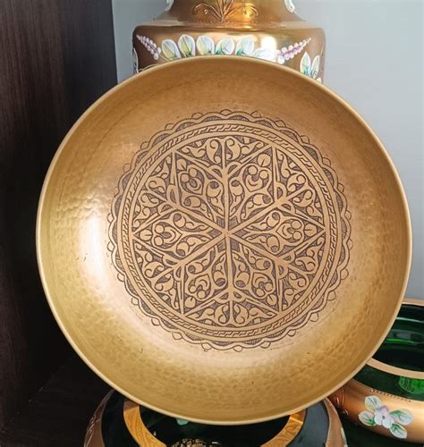 Turkish Embroidered Copper Bath Bowlottoman Style Copper Foot And Hand Washer Bowldecorative