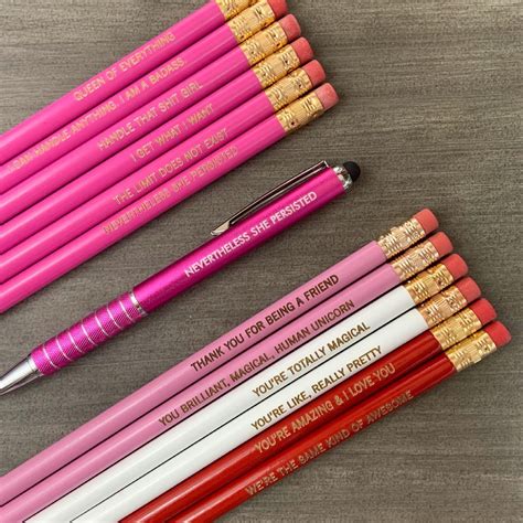 Bff pencil and pen package set. 12 pencils one pen. Pink | Etsy