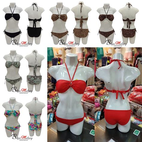 Jual Bikini Pantai Model Kemben Ada Foam Busa Tali Samping Warna Hitam