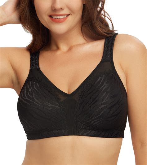 Exerin Womens Minimizer Bras Comfort Non Padded Full Figure Large Busts Wirefree Plus Size Bra