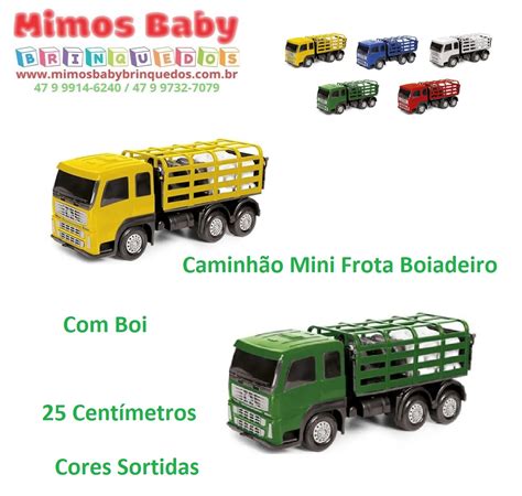 Caminhão Mini Frota Boiadeiro Boi 25 Centímetros Cores