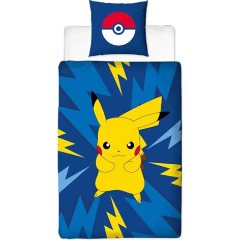 Pok Mon Parure De Lit Enfant Pikachu Voltage Housse De Couette