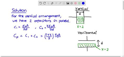 Solveda Vertical Parallel Plate Capacitor Is Half Filled With A Dielectric For Which The