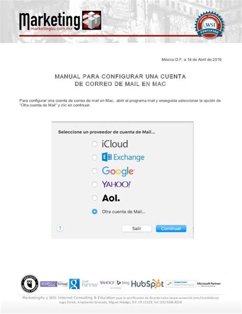 Pdf Manual Para Configurar Una Cuenta De Correo De Mail