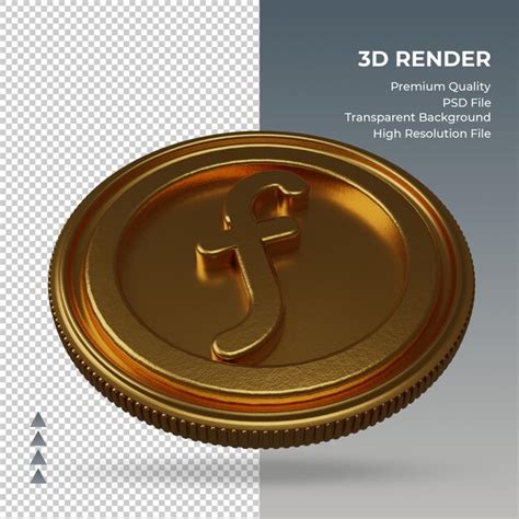 Premium PSD | Coin dutch guilder currency symbol gold 3d rendering left ...