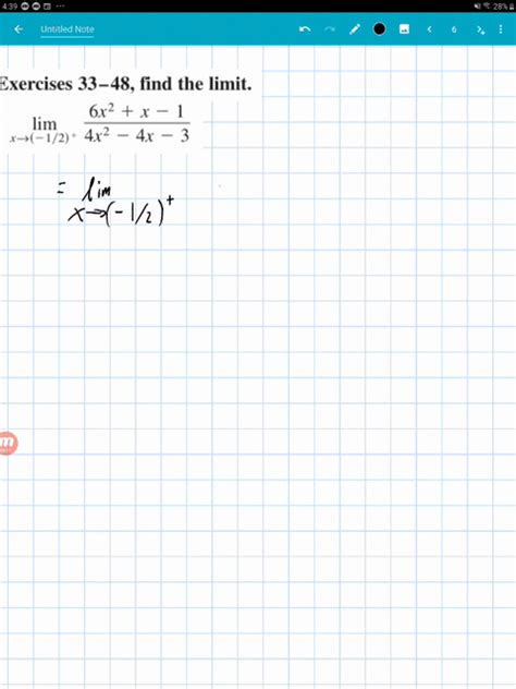 SOLVED Find The Limit Limx 1 2 6 X 2 X 1 4 X 2 4 X 3