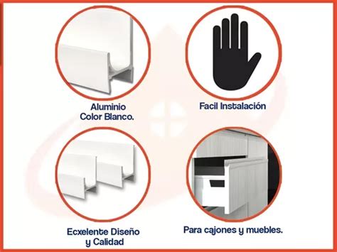 Perfil Manija Mh Grupo Euro 18 Mm Aluminio Blanco Mueble En Venta En La