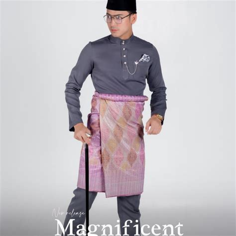 Baju Melayu Dark Grey Magnificent By Elrah Shopee Malaysia