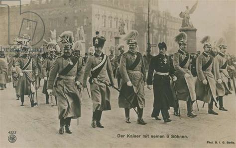 Kaiser Wilhelm Ii Of Germany With His Six Sons Postcard Sent In